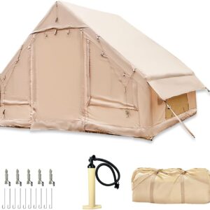 Inflatable Camping Tent Easy Setup 4 Season Glamping Tent with High Performance Inflatable Structure 4-6 Persons Waterproof Windproof Outdoor Self-Supporting Blow up Tent Air Tent Portable House