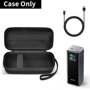 Travel Case Compatible with Anker Prime Power Bank, 27,650mAh 3-Port 250W Portable Charger Protective Storage Bag for USB Cable & Accessories (Box Only) (Black+Black Zipper)