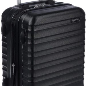 Amazon Basics Carry-On 21-inch Hardside Luggage, Hardshell Suitcase With Wheels, Expandable For Up to 25% More Space, With Scratch-Resistant Surface, Four Multi-directional Wheels, Black