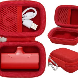 khanka Hard Travel Case Compatible with iWALK/Charmast/KKD/Abnoys/VEGER/Taegila Small Portable Charger 3350mAh 4500mAh 4800mAh 5000mAh 5200mAh 8000mAh Ultra-Compact Power Bank, Case Only (Red)