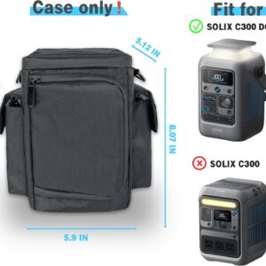 Waterproof Travel Bag Compatible with Anker SOLIX C300 DC Power Bank Station Outdoor 288Wh 90,000mAh，Power Bank Station Storage Case Cover with Two Pockets and Adjustable Strap