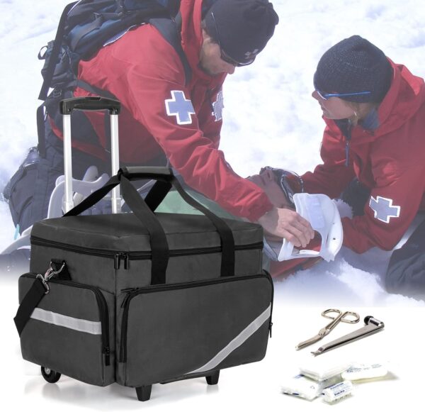 Trunab Rolling Medical Equipment Storage Bag,First Aid Kits Bag for Nurses and Doctors,EMT, EMS - Image 7