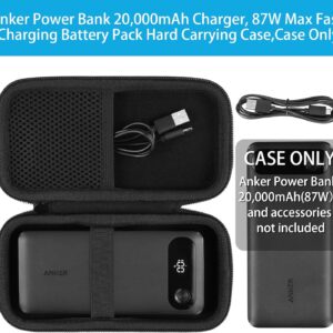 khanka Hard Travel Case Replacement for Anker Power Bank, 20,000mAh Portable Charger,Case Only.(Black)