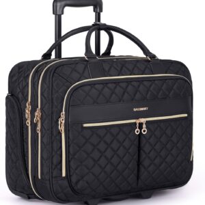 BAGSMART Rolling Laptop Bag Women, Briefcase for 17.3 Inch with Wheels Computer Case Work Travel Business