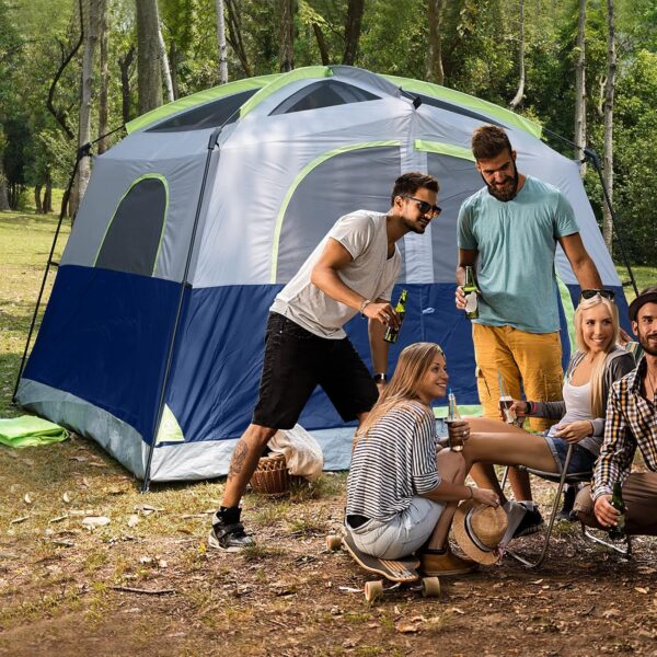 UNP Tents 6 Person Waterproof Windproof Easy Setup,Double Layer Family Camping Tent with 1 Mesh Door & 5 Large Mesh Windows -10'X9'X78in(H) - Image 6