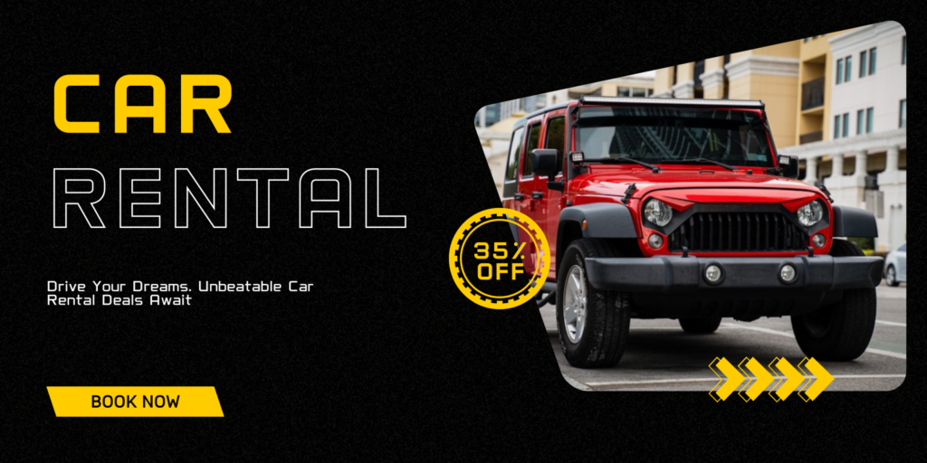 Black And Yellow Bold Car Rental Banner 1536x768