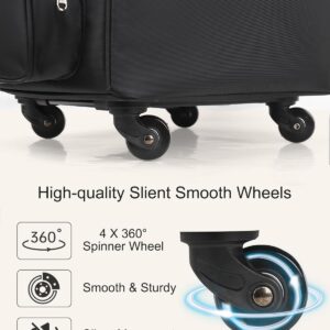 Relavel Rolling Makeup Train Case, Hairstylist Traveling Bag with 4 Wheels, Heat Insulation Full Layer, Adjustable Dividers, Hair Tools and Cosmetics Storage Organizer Trolley Suitcase Makeup Cart