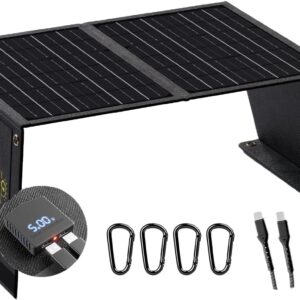 [𝐋𝐢𝐠𝐡𝐭𝐰𝐞𝐢𝐠𝐡𝐭 𝟑𝟎𝐖 𝐔𝐩𝐠𝐫𝐚𝐝𝐞𝐝] SUNNOBE Portable Solar Panel with 3-in-1 Cable, Foldable 30W Solar Panel Charger with Digital Ammeter for Camping&Hiking, Compatible with iPhone, iPad