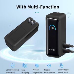 Case for Anker Prime Power Bank 9600mAh 65W Output, Silicone Protective Cover,Drop-Proof,Scratch-Proof,Shock-Proof,Protective Case for Anker Prime Power Bank 9600mAh(Black)