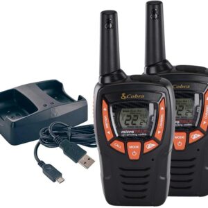 Cobra ACXT390 Walkie Talkies – Rechargeable, Lightweight, 22 Channels, 23-Mile Range Two-Way Radios with VOX (2-Pack)