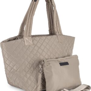 Black Large Quilted Metro Travel Tote