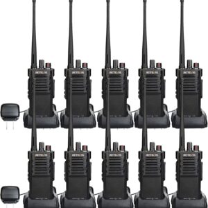 Retevis RT29 High Power Two Way Radio, Bulk Walkie Talkies for Adults Long Range, 3200mAh Rechargeable 2 Way Radio, for Warehouse, Team Communication(10 Pack)