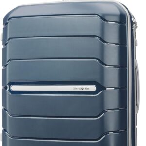 Samsonite Freeform Hardside Expandable with Double Spinner Wheels, Navy, Checked-Medium 24-Inch