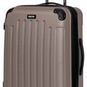 Kenneth Cole REACTION Renegade Luggage Expandable 8-Wheel Spinner Lightweight Hardside Suitcase, Champagne, 24-Inch Checked