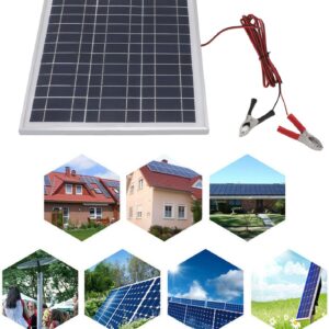 50W Portable Solar Panel with Long Lasting Durability, Battery Clip Design, and 3 Meter Cable for Camping, Hiking, Outdoor Charging