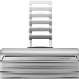 Framelock Max 21” Carry-On Hardshell Zipperless Luggage – Highly Secure Integrated Eazylock™ Mechanism – RightHeight™ Adjustable Handle System – 360° Spinner Wheels – Airline Approved – Glacial Silver