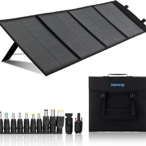 100W 12V Foldable Solar Panel – Monocrystalline Portable Charger for Camping, Laptop & Smartphone with 5V USB & 18V DC Output