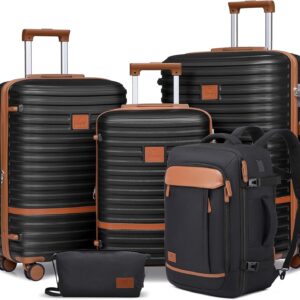 Joyway Expandable Luggage Sets 5 Piece, Lightweight Hard Shell Travel Suitcase Set with Spinner Wheels and TSA Lock