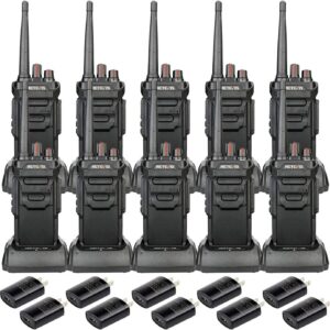 Retevis RT48 Walkie Talkie Waterproof,Walkie Talkies for Adults,Long Range,Rugged,Portable FRS Two-Way Radios for Commercial Construction School(10 Pack)