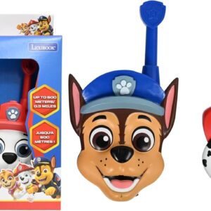 Lexibook, Paw Patrol Walkie Talkie 3D Chase and Marshall 500m Range 2 Communication Channels Belt Clip Red/Blue TW18PA