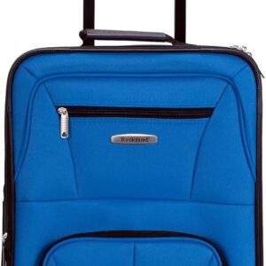 Rockland Journey Softside Upright Luggage Set,Expandable, Blue, 4-Piece (14/19/24/28)