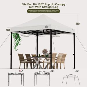 10×10 Pop Up Canopy Replacement Top,10×10 Canopy Replacement Top Waterproof UV Protection, Outdoor Tent Cover for Backyard/Patios/Parties/Camping Sun Shade Heavy Duty (10×10, Beige)