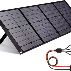 HQST 100W Portable Solar Panel for Power Station and USB Devices, Foldable Solar Panel Charger Waterproof IP65 Outdoor Camping RV Travel,Compatible with Jackery/Goal Zero/Bluetti/Anker Solar Generator