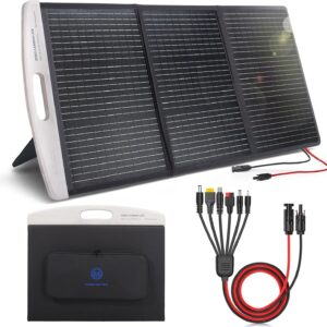 100W Portable Solar Panel,20V Foldable Solar Charger for Power Station Generator,USB-A &Type-C Output, MC4 Connectors and 6in1 Solar Cable,23.5% High Efficiency IP65 Waterproof for RV, Camping