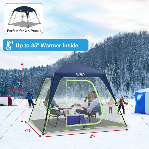 UNP Sports Tent All Weather Clear PVC Camping Pod for Camping, Soccer, Football, and Ice Fishing - Image 2