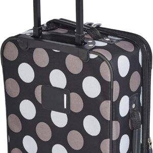 Rockland Fashion Softside Upright Luggage Set, Expandable, New Black Dot, 2-Piece (14/19)