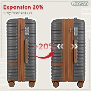 Joyway Expandable Carry on Luggage Sets Airline Approved, Lightweight Hard Shell 20 Inch Carry-on Suitcase with Spinner Wheels