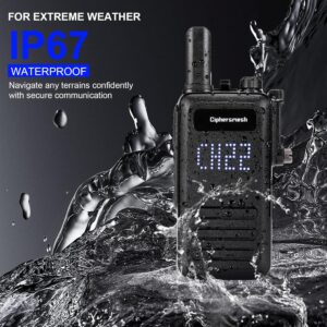 Waterproof Walkie Talkies Long Range with Earpiece, Lightweight Rechargeable 2 Way Radios with Li-ion Battery and Charger, AI Noise Cancelling, Business Radio for Adults CAP700-2 Pack