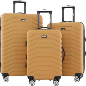 Wrangler Tahoe Spinner Luggage, Amber Gold, 3 Piece Set